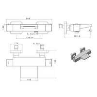 Opbouw Badkraan Sapho Dimy Thermostaatkraan Waterval 2-knop 15.5 cm Mat Zwart