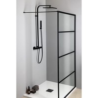 Regendoucheset Opbouw Sapho Dimy Thermostaatkraan 25x25 cm Mat Zwart