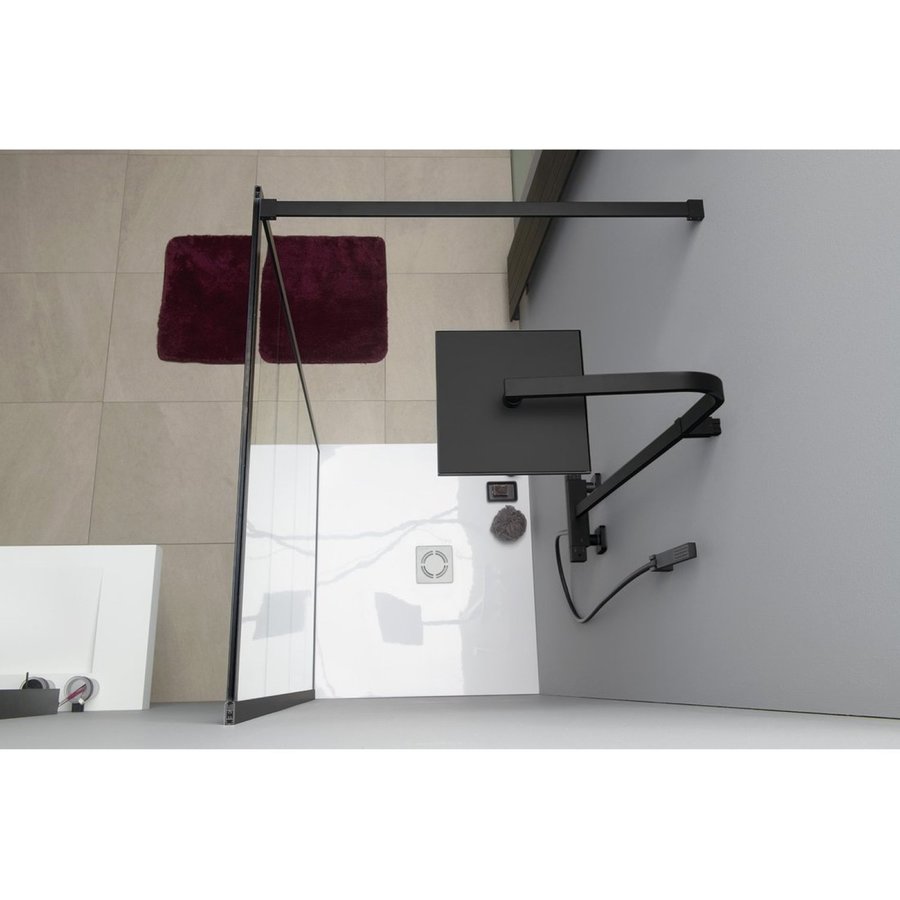 Regendoucheset Opbouw Sapho Dimy Thermostaatkraan 25x25 cm Mat Zwart