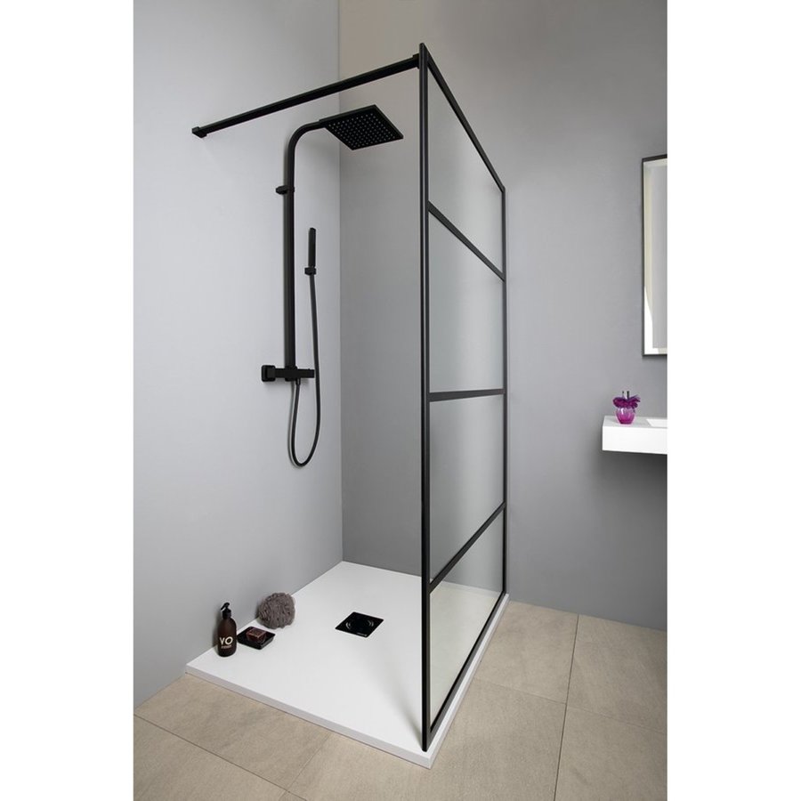 Regendoucheset Opbouw Sapho Dimy Thermostaatkraan 25x25 cm Mat Zwart