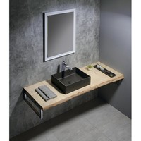 Opbouw Wastafel Sapho Formigo Rechthoek 47.5x36.5x13.5 cm Beton Antraciet