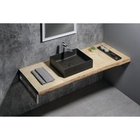 Opbouw Wastafel Sapho Formigo Rechthoek 47.5x36.5x13.5 cm Beton Antraciet