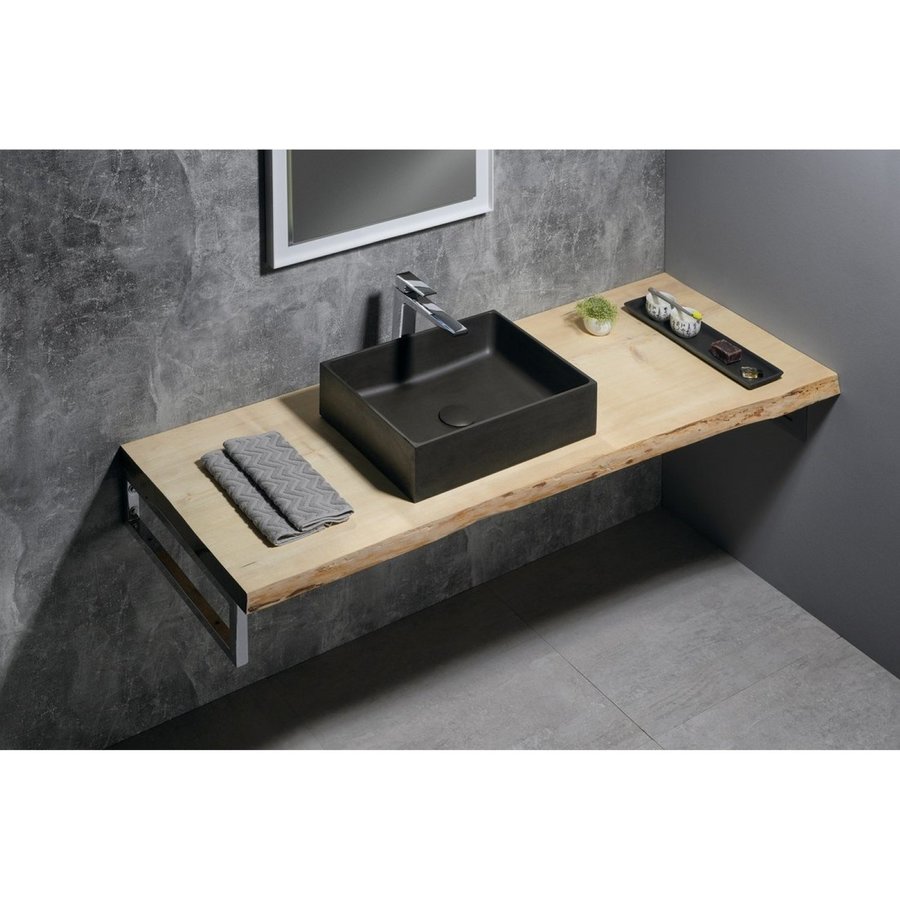 Opbouw Wastafel Sapho Formigo Rechthoek 47.5x36.5x13.5 cm Beton Antraciet