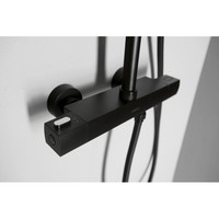 Regendoucheset Opbouw Sapho Spy Thermostaatkraan 29x19 cm Mat Zwart