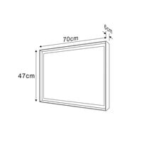 Badkamerspiegel Sapho Sort Led 47x70 cm LED-Verlichting Frame Mat Zwart