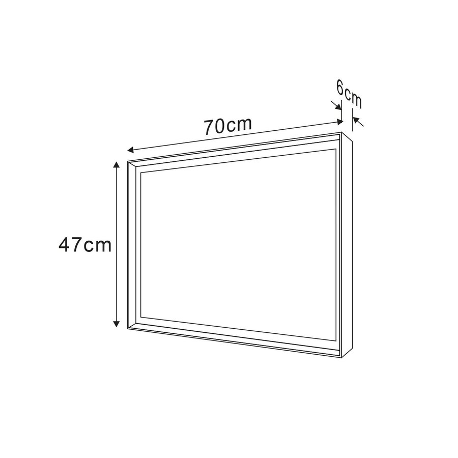 Badkamerspiegel Sapho Sort Led 47x70 cm LED-Verlichting Frame Mat Zwart