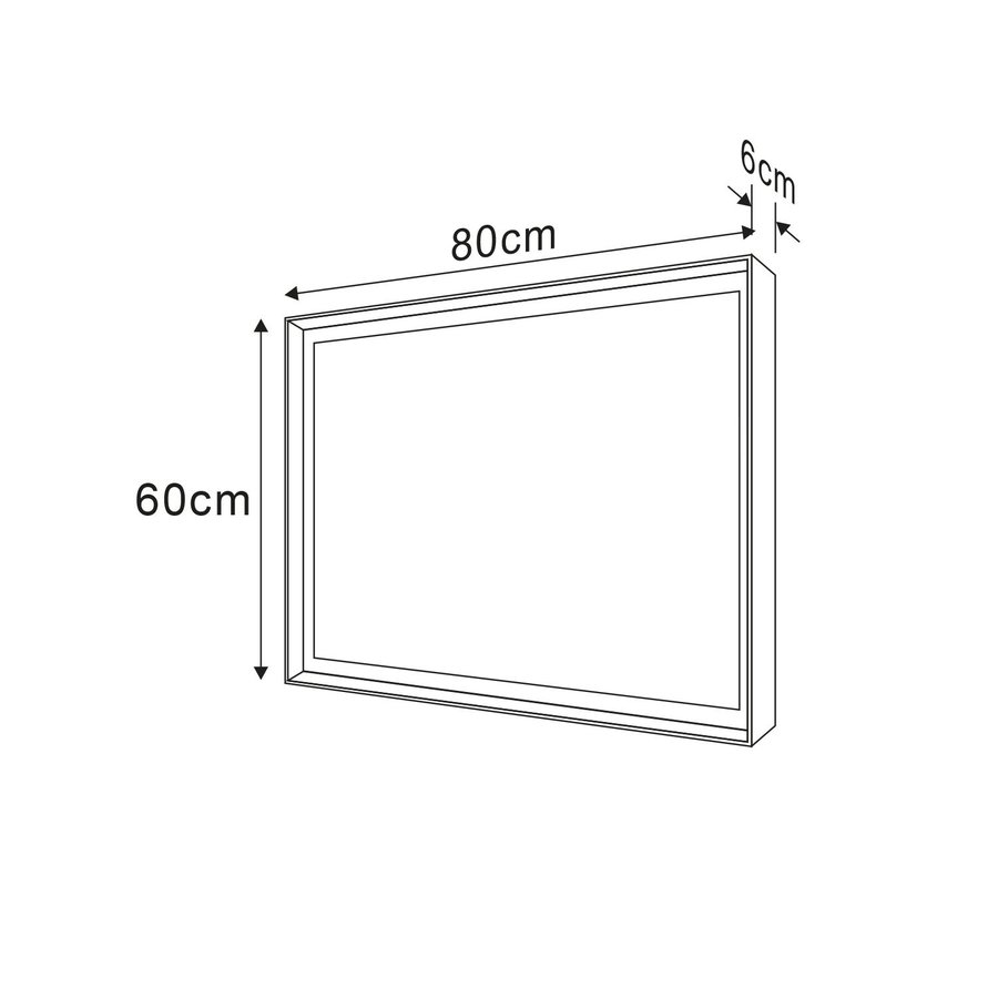 Badkamerspiegel Sapho Sort Led 60x80 cm LED-Verlichting Frame Mat Zwart