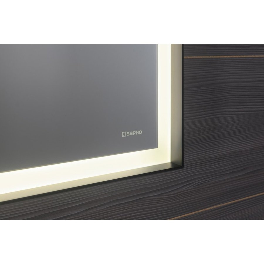 Badkamerspiegel Sapho Sort Led 120x70 cm LED-Verlichting Frame Mat Zwart