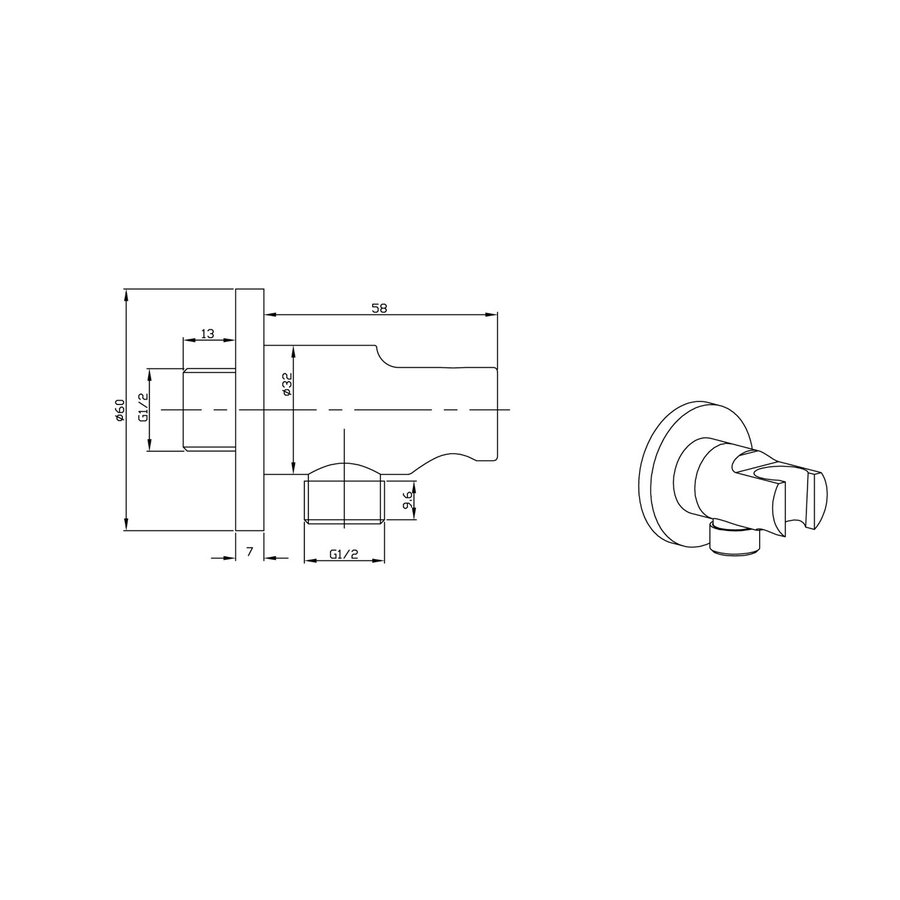 Thermostatisch Inbouwdoucheset Aqua Splash Muuruitloop Rond 30 cm Geborsteld RVS