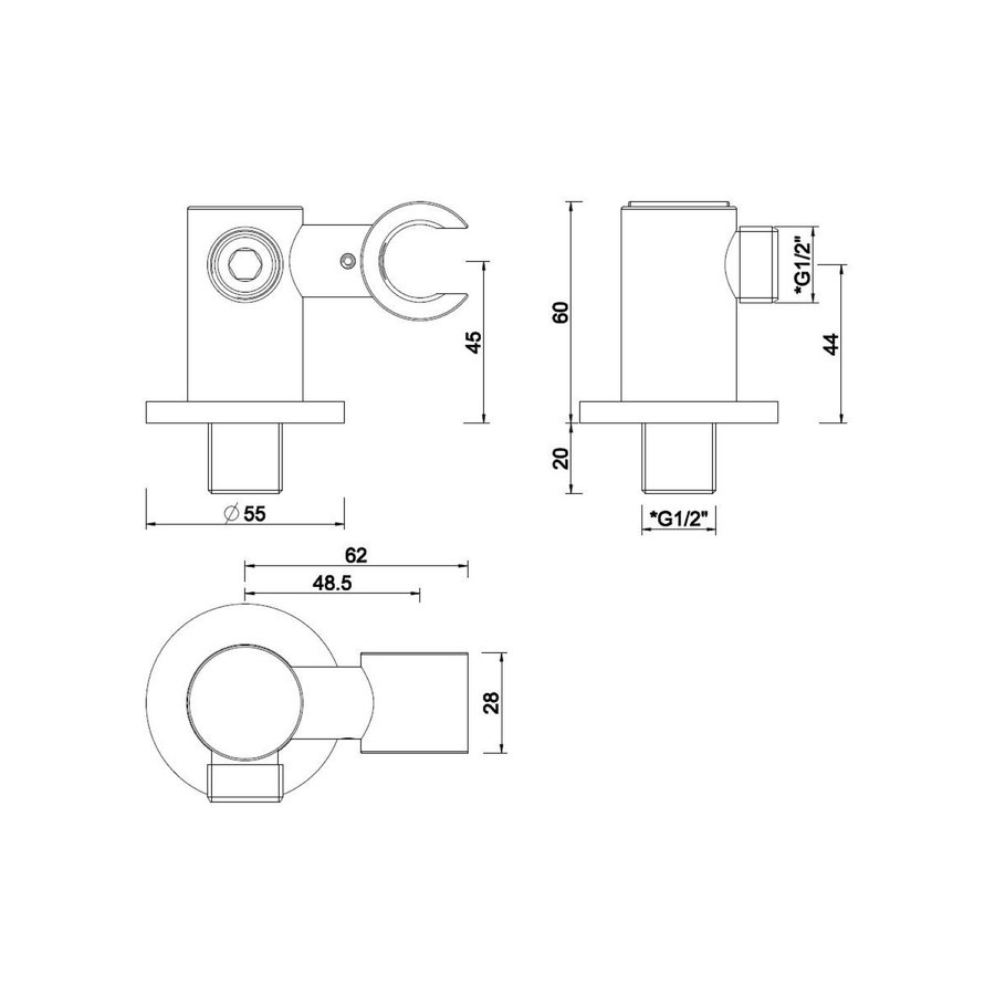 Thermostatisch Inbouwdoucheset Aqua Splash Plafonduitloop Rond 30 cm Mat Zwart