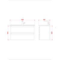 Badkamermeubelset Creavit Sally 100 cm Twee Soft-Close Lades Hoogglans Antraciet