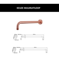 Wiesbaden Inbouw Regendouche Set Caral Muuruitloop Geborsteld Koper