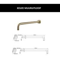 Wiesbaden Inbouw Regendouche Set Caral Rond Muuruitloop Geborsteld Messing Goud PVD Coating