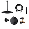 Wiesbaden Inbouw Regendouche Set Caral Rond Plafonduitloop Mat Zwart PVD Coating