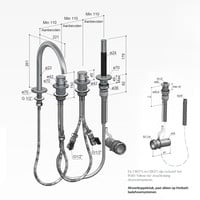 Inbouw Badrandcombinatie Hotbath Cobber Met Uitloop en 2-weg Omstel (15 Verschillende Kleuren) (incl. Handdouche)