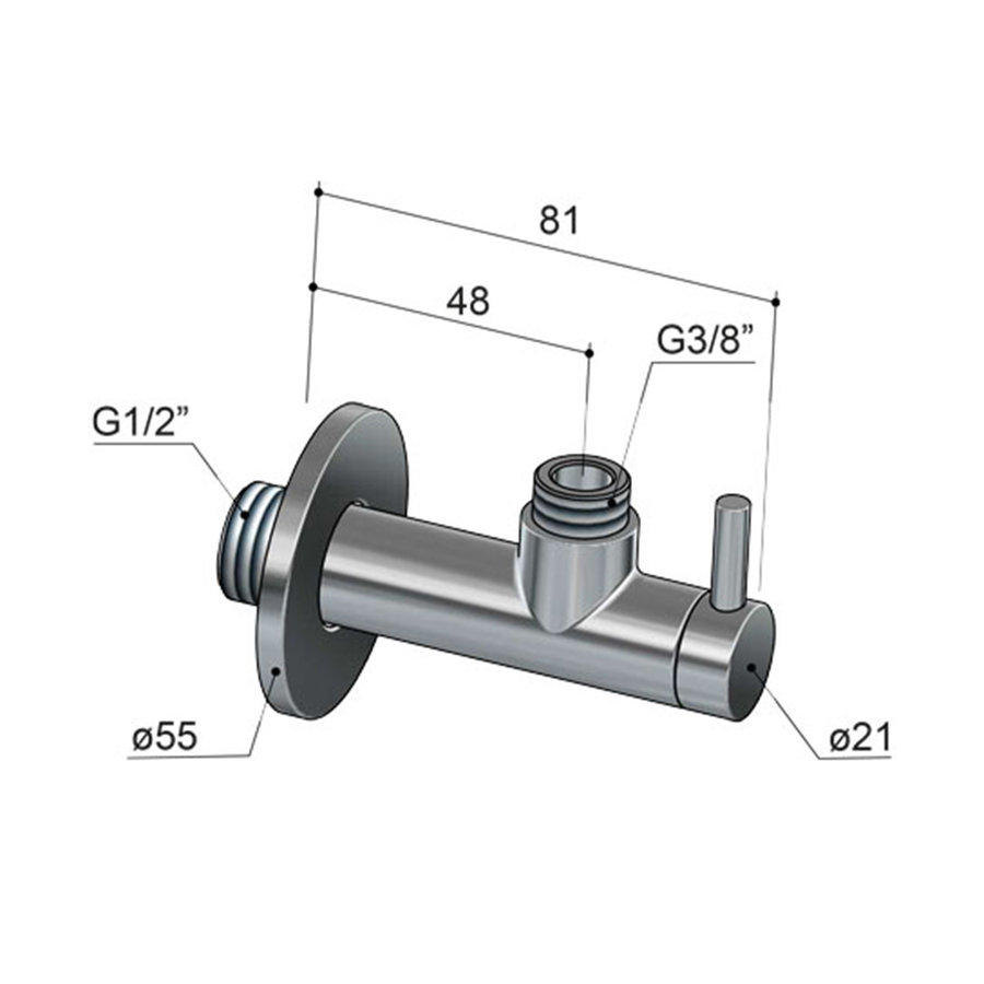 Hoekstopkraan Hotbath Cobber Rond met Filter (15 Verschillende Kleuren)