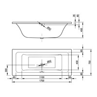 Ligbad VMK Go Baldo SM Duo 170x75x45 cm Incl. Poten Acryl Wit