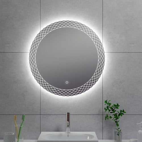 Badkamerspiegel Wiesbaden Deco Rond met LED Verlichting Condensvrij 80 cm 