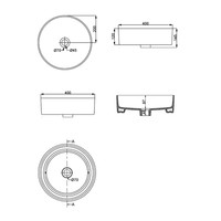 Waskom Wiesbaden Link Opzet Model Keramiek Rond 40cm Mat Wit