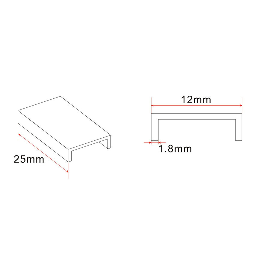 Afdekkapje Wiesbaden Slim tbv Muurprofiel Mat Wit