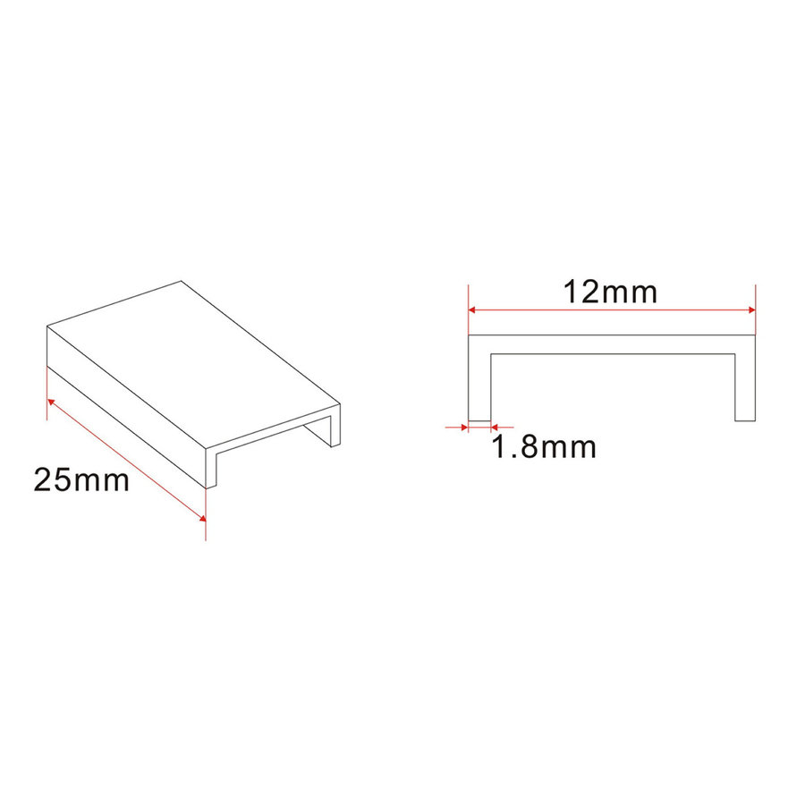 Afdekkapje Wiesbaden Slim tbv Muurprofiel Chroom