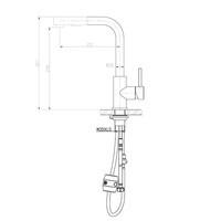 Keukenmengkraan Wiesbaden Reno Twenty Met Uittrekbare Handdouche 304 RVS