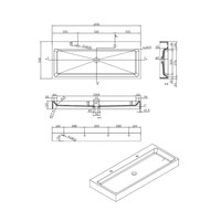 Wastafel Best Design Opera-120 Just-Solid 120x50x11 cm Mat Zwart