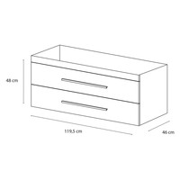 Onderkast Differnz Style 120x46cm Grijs Eiken