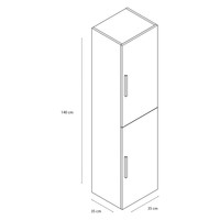 Hoge Kast Differnz Shout 140cm Wit