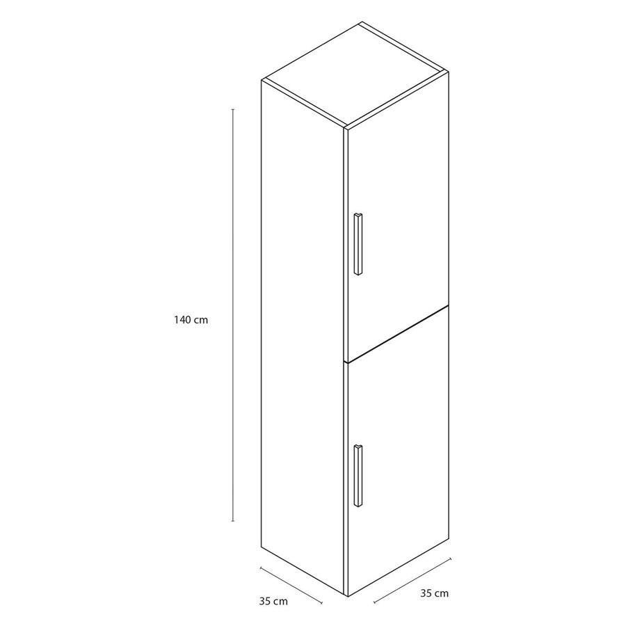 Hoge Kast Differnz Shout 140cm Wit