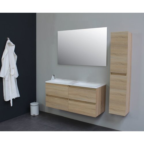 Badkamermeubel Boss & Wessing Pepper Acryl Wastafel Zonder Kraangat 120x55x46 cm Eiken 