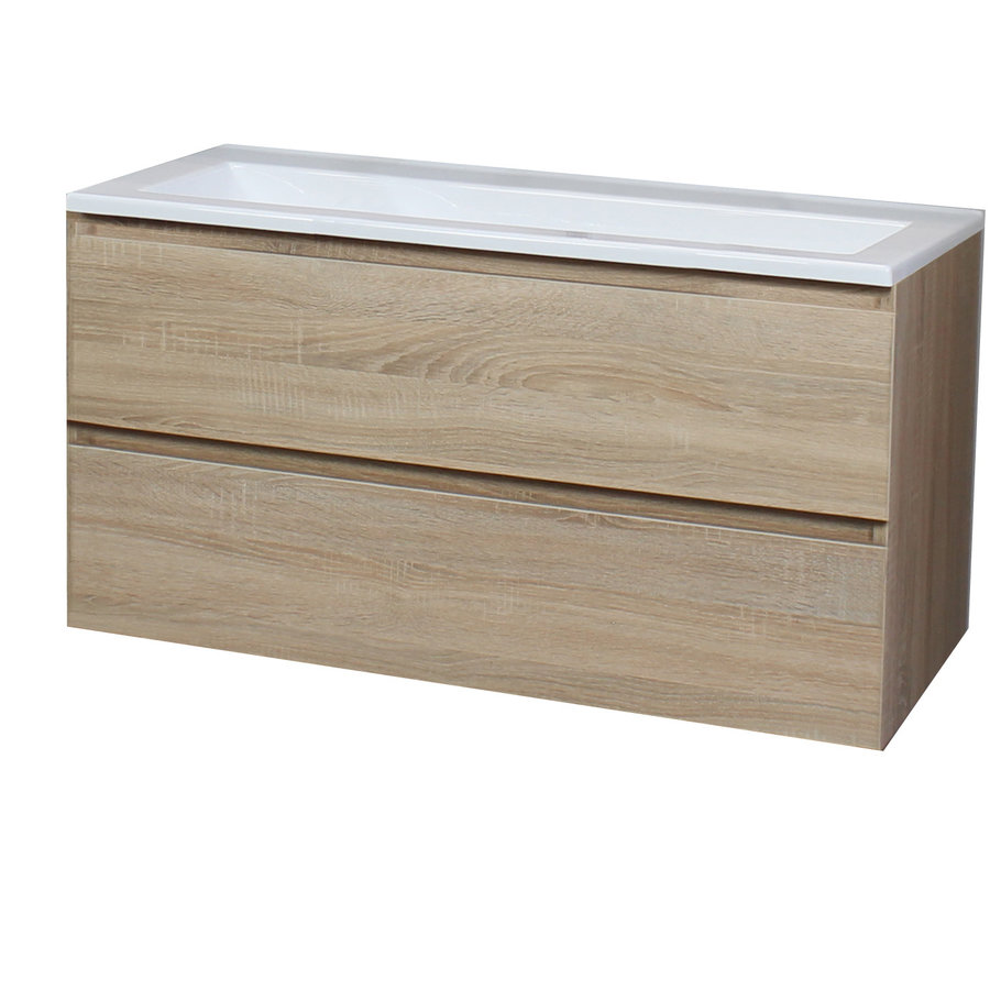 Badkamermeubel Boss & Wessing Pepper Acryl Wastafel Zonder Kraangat 100x55x46 cm Eiken