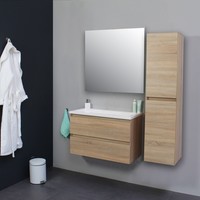 Badkamermeubel Boss & Wessing Pepper Acryl Wastafel Zonder Kraangat 80x55x46 cm Eiken