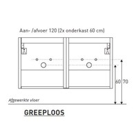 Badkamermeubel Boss & Wessing Pepper Acryl Wastafel Incl Spiegel Twee Kraangaten 120x55x46 cm Eiken