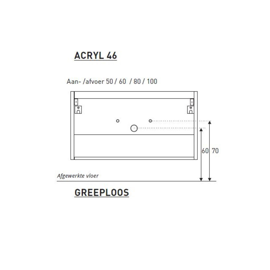 Badkamermeubel BWS Pepper Wastafel Acryl Incl Spiegelkast 2 Deurs Zonder Kraangat 80x55x46 cm Eiken