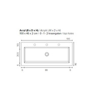 Badkamermeubel BWS Pepper Wastafel Acryl Incl Spiegelkast 2 Deurs Met 1 Kraangat 100x55x46 cm Eiken