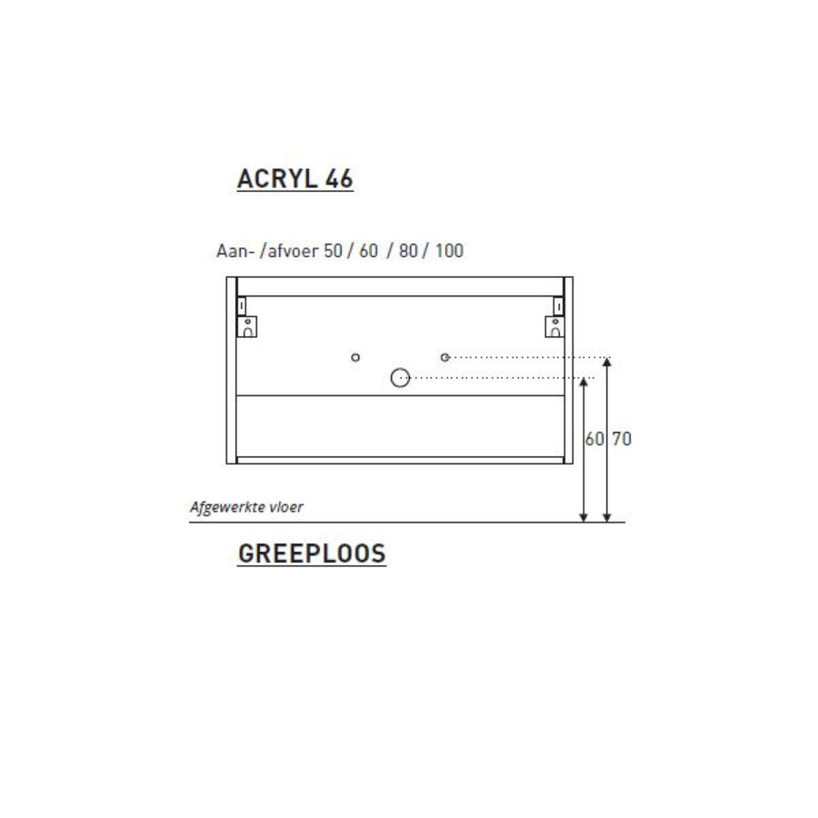 Badkamermeubel BWS Pepper Wastafel Acryl Incl Spiegelkast 2 Deurs Met 1 Kraangat 100x55x46 cm Eiken