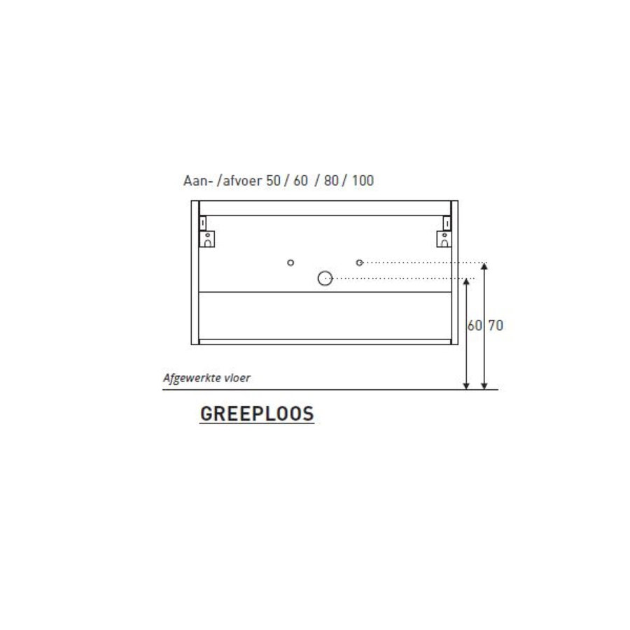 Badkamermeubel BWS Pepper Wastafel Acryl Incl Spiegelkast 2 Deurs Met 2 Kraangaten 100x55x46 cm Antraciet