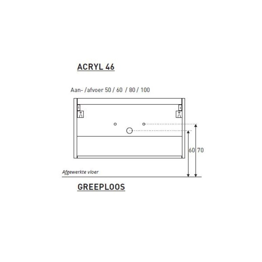 Badkamermeubel BWS Pepper Wastafel Acryl Incl Spiegelkast 2 Deurs Zonder Kraangat 100x55x46 cm Antraciet