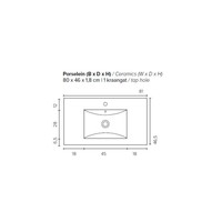 Badkamermeubel BWS Pepper Wastafel Porselein Incl Spiegelkast 2 Deurs Met 1 Kraangat 80x55x46 cm Antraciet
