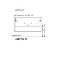 Badkamermeubel BWS Pepper Wastafel Acryl Incl Spiegelkast 2 Deurs Met Kraangat 80x55x46 cm Antraciet