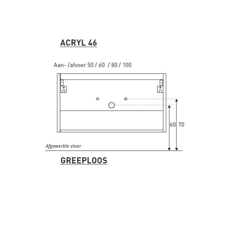 Badkamermeubel BWS Pepper Wastafel Acryl Incl Spiegelkast 2 Deurs Zonder Kraangat 80x55x46 cm Antraciet