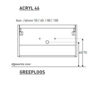 Badkamermeubel BWS Pepper Wastafel Acryl Incl Spiegelkast Zonder Kraangat 60x55x46 cm Antraciet