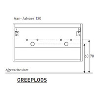 Badkamermeubel Boss & Wessing Pepper Wastafel Porselein Twee Kraangaten Incl Spiegel 120x55x46 cm Antraciet