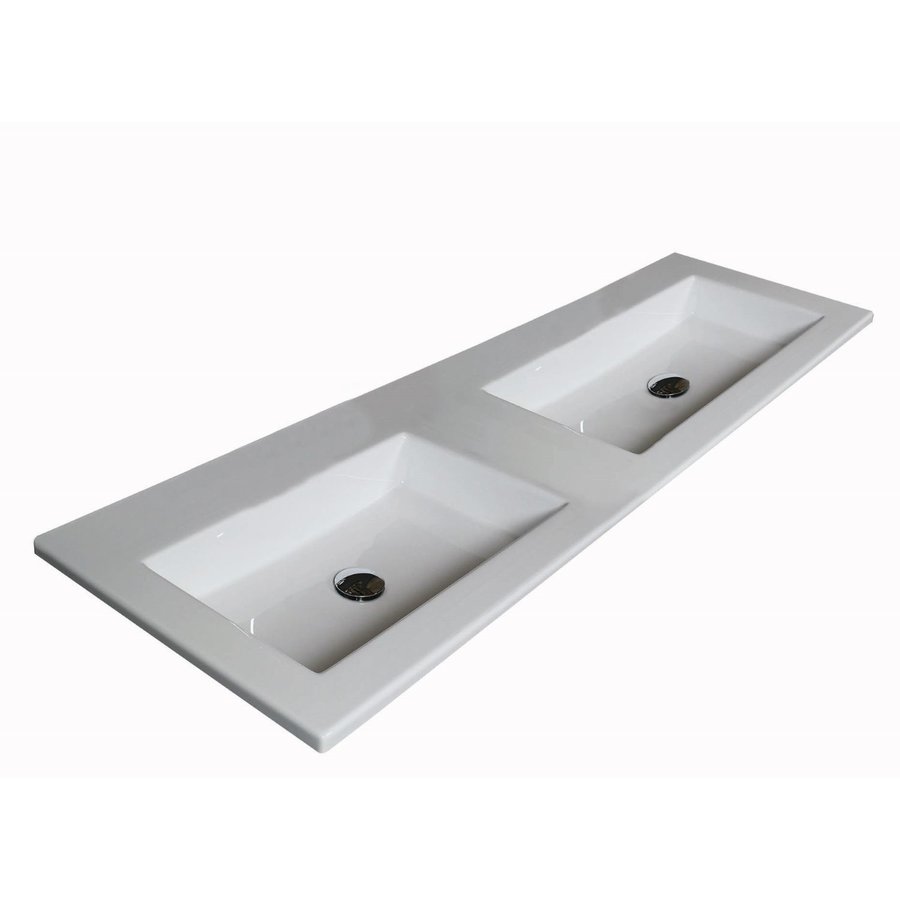 Badkamermeubel Boss & Wessing Pepper Acryl Wastafel Incl Spiegel Zonder Kraangat 120x55x46 cm Antraciet