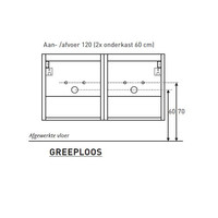 Badkamermeubel Boss & Wessing Pepper Acryl Wastafel Twee Kraangaten 120x55x46 cm Antraciet