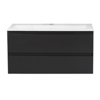 Badkamermeubel Boss & Wessing Pepper Acryl Wastafel Met Kraangat 100x55x46 cm Antraciet