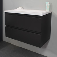 Badkamermeubel Boss & Wessing Pepper Acryl Wastafel Zonder Kraangat 80x55x46 cm Antraciet