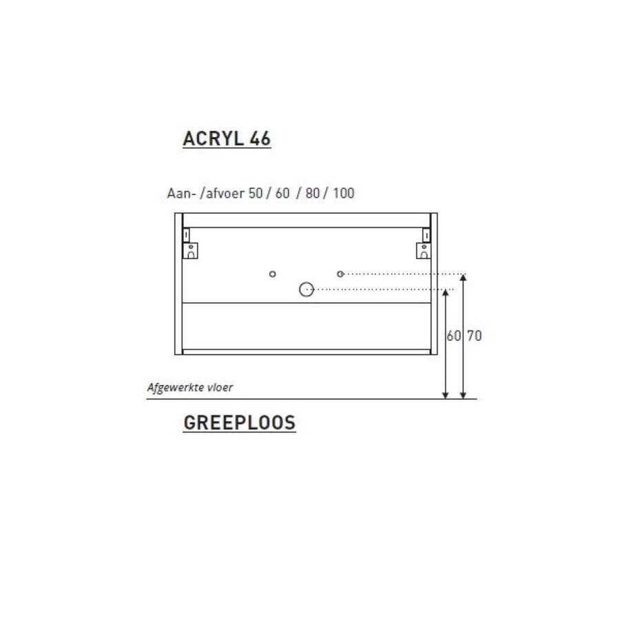 Badkamermeubel BWS Pepper Wastafel Acryl Incl Spiegelkast 2 Deurs Met 2 Kraangaten 100x55x46 cm Wit
