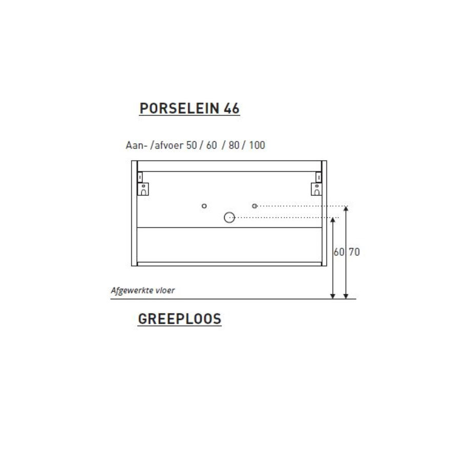 Badkamermeubel BWS Pepper Wastafel Porselein Incl Spiegelkast 2 Deurs Met 1 Kraangat 80x55x46 cm Wit